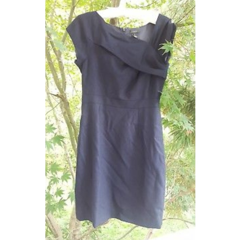 NWT J Crew Wool Navy Shift Dress Size 4